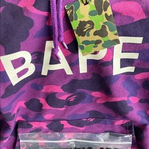 Bape hoodie purple camo size xxl